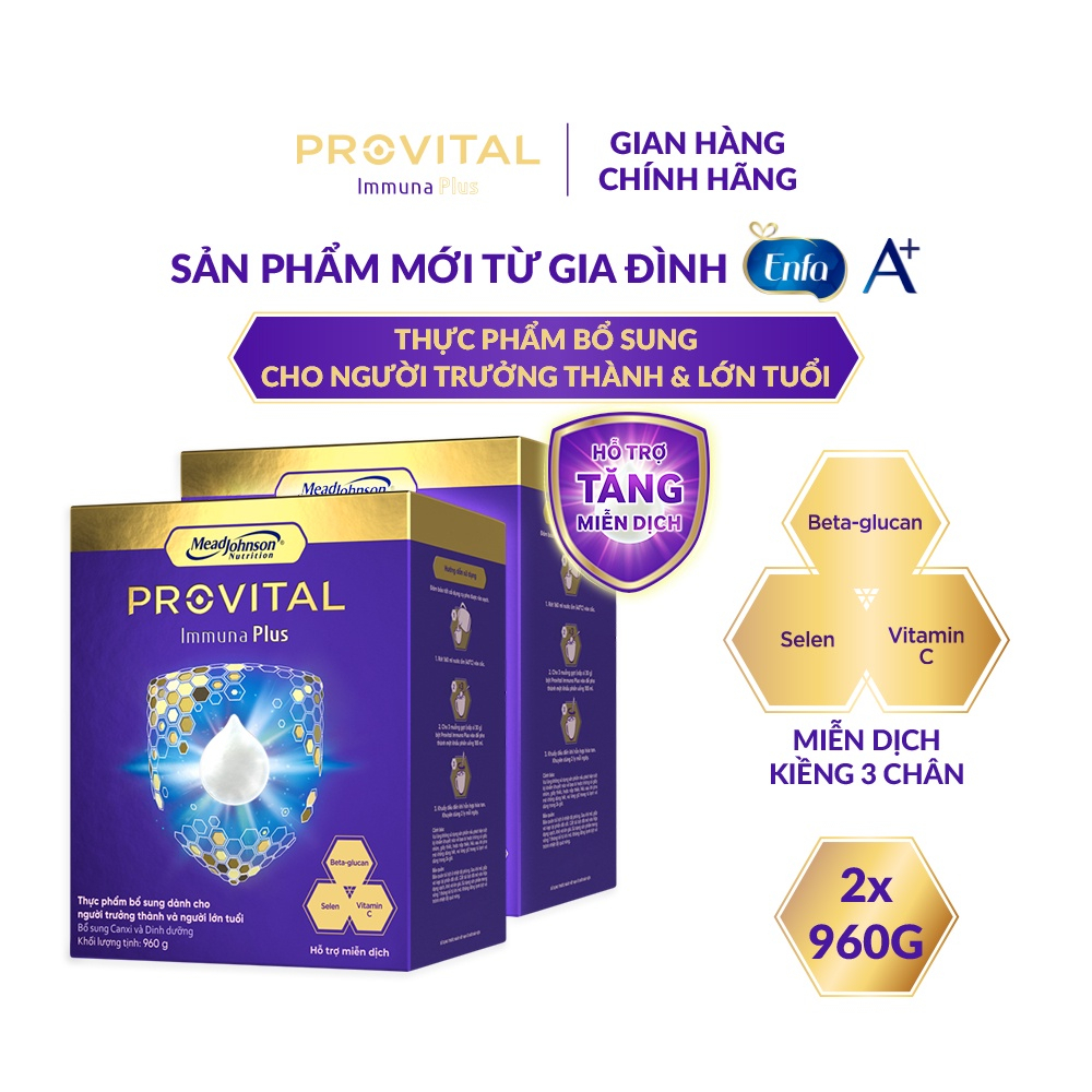 Bộ 2 Hộp sữa Provital Immuna Plus 960G - Giúp tăng cường hệ miễn dịch