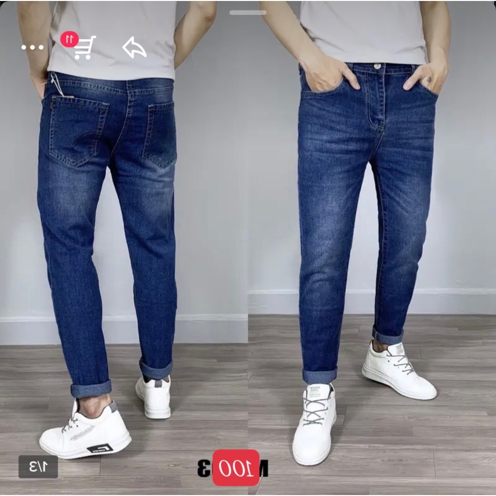 Quần Jean Nam Dài Mẫu Trơn Đơn giản Mạnh Mẽ Phong Cách Hàn Quốc MS100