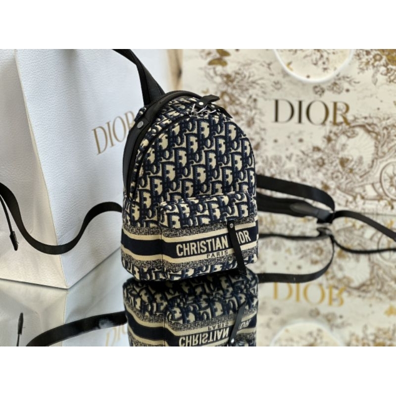 Balo nữ D.I mini sz16cm vải thêu loại đẹp phom cứng fullbox