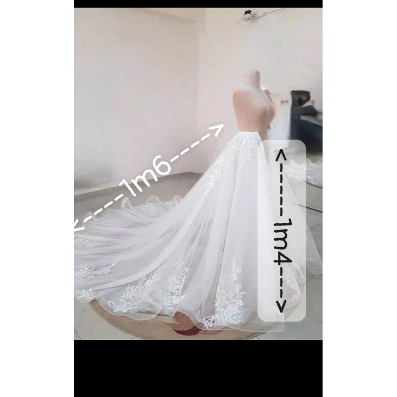 Đuôi rời váy cưới đầm tiệc siêu to