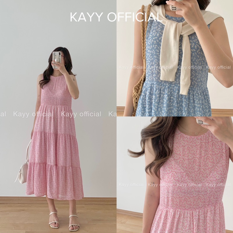 KAYY. Váy babydoll hoa sát nách chất mát - V3bk ( ảnh thật )