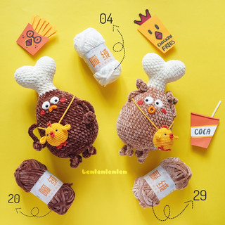 Len Nhung Chenille chính hãng Snowball - sợi nhung siêu mềm, không xù, không đứt, móc thú bông Amigurumi