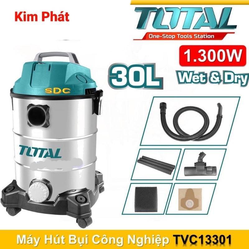 TOTAL Máy hút bụi & hút nước 30L   HÀNG CÔNG NGHIỆP