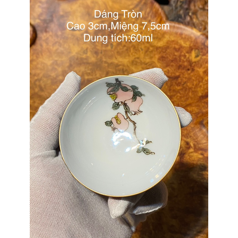 Chén Trà Sứ Cảnh Đức Nhìu Mẫu,Nhìu Hoạ Tiết Vẽ Tay Thủ Công