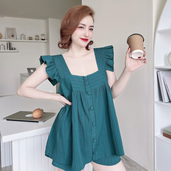 Bigsize Đồ Mặc Nhà Nữ SOJUN Đũi Cánh Tiên Size 55-65kg