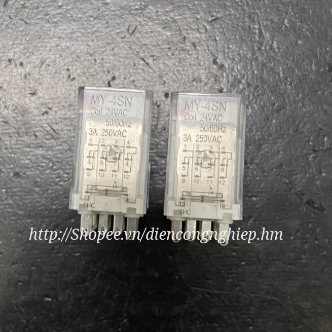 Relay Rơ Le trung gian SUNGHO MY-4SN 14 chân dẹt nhỏ, có đèn - CHÍNH HÃNG