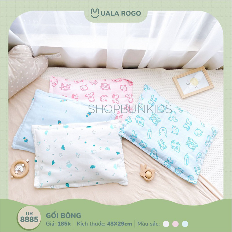 Gối bông sơ sinh Uala & Rogo không vón cục bông [ UalaRogo ]