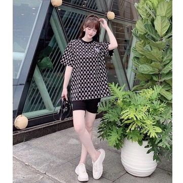 Set bộ đồ MLB áo thun quần Legging xuất phông cotton sang xịn mịn