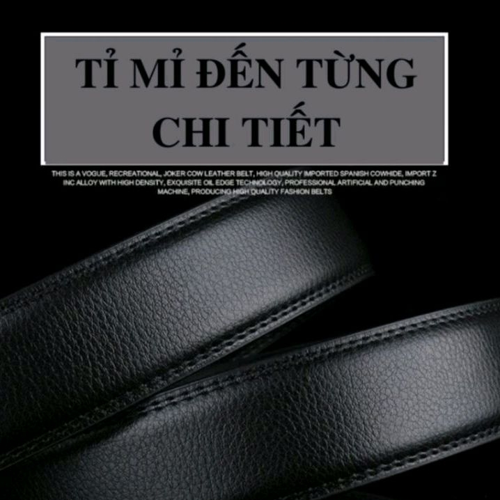 Thắt lưng da thật khóa tự động bản 3.5cm,dây da thay thế dây nịt nam cao cấp không mặt khóa bảo hành 24 tháng