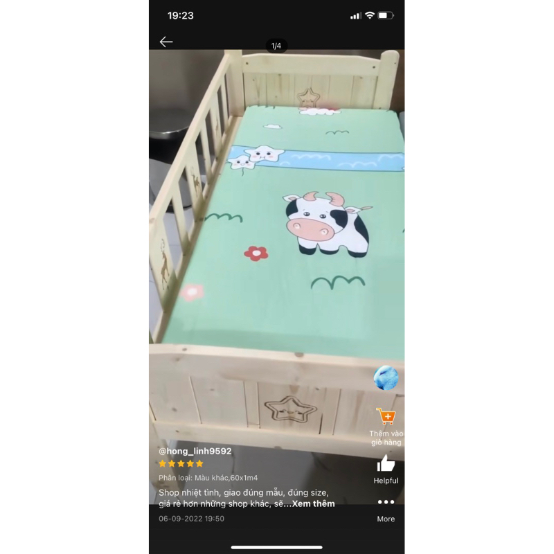 Ga chun poly bọc đệm cũi cho bé thoáng mát nhiều hoạ tiết cotton poly đủ kích thước