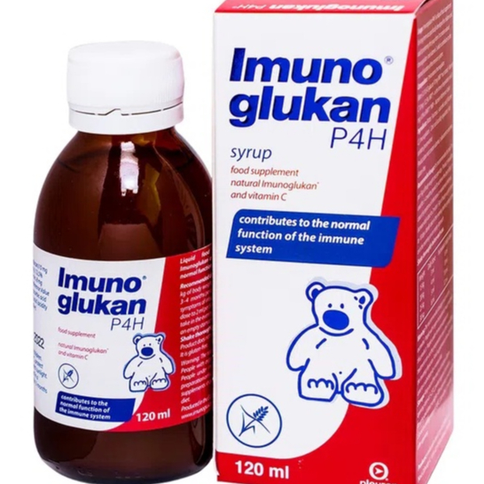 Siro Kan Imunoglukan P4H hỗ trợ tăng đề kháng cho bé từ 0 đến 5 tuổi chai 120ml