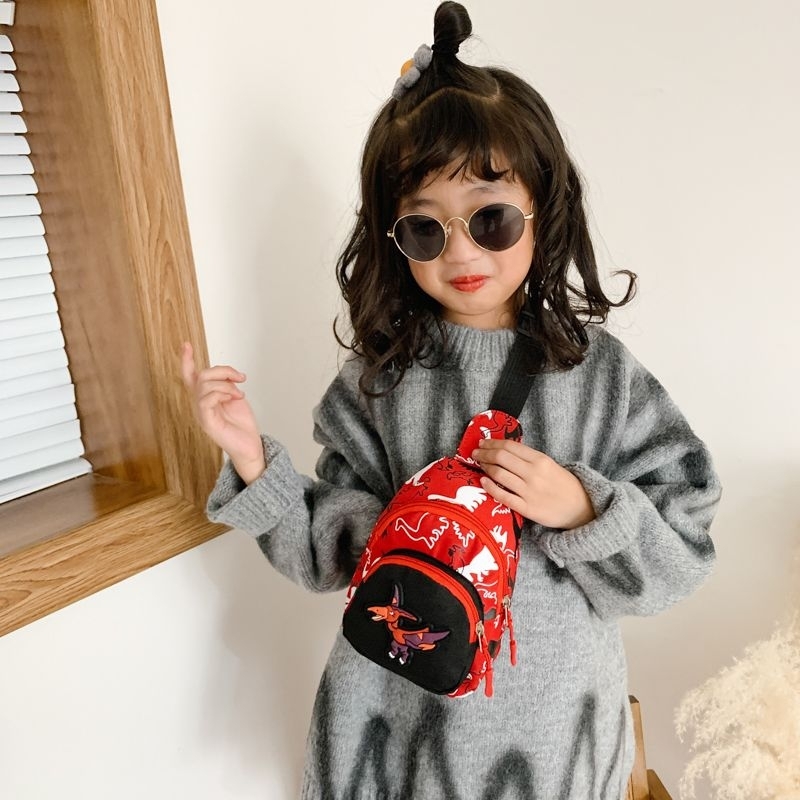 Túi Đeo Chéo In Họa Tiết Khủng Long Hoạt Hình Đáng Yêu Cho Mẹ Và Bé H.B