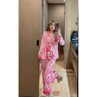 pijama lụa xước Cô Gái Hồng