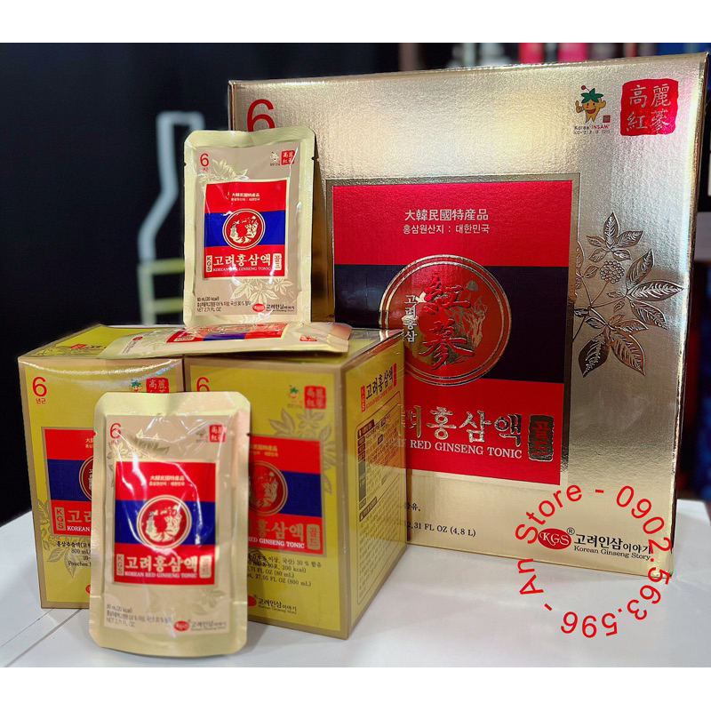 (Date Mới) Nước Hồng Sâm Gold KGS Hàn Quốc dạng gói tiện dụng (60 gói * 80ml)