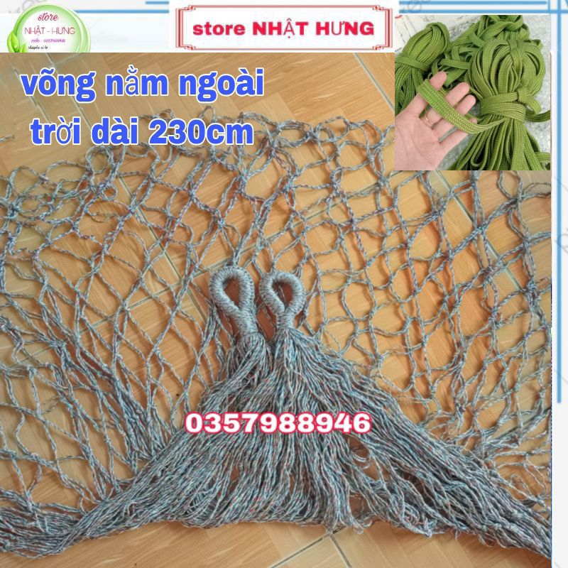 Võng lưới du lịch nằm ngoài trời đan tay thủ công dài 230cm