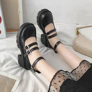 Giày búp bê nữ dây cài đế 5cm Cao Cấp - giày nữ da mềm độn đế giá rẻ