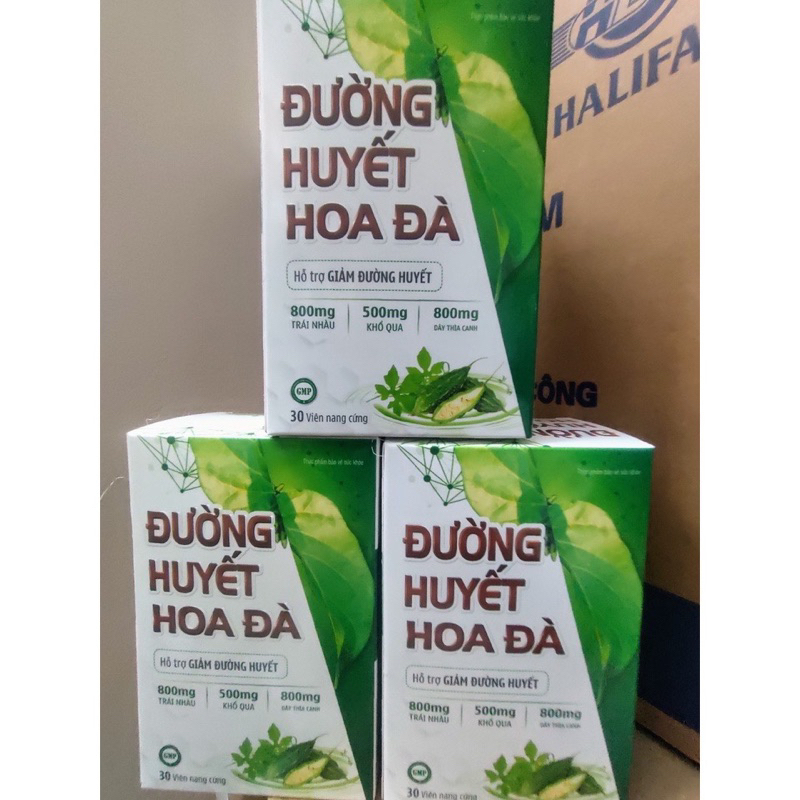 Viên uống tiểu đường ĐƯỜNG HUYẾT HOA ĐÀ - Hỗ trợ giảm đường huyết, ổn định huyết áp_Hộp 30 viên