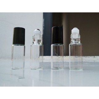 Combo 5 chai thủy tinh trong suốt 5ml bi lăn đựng tinh dầu nước hoa