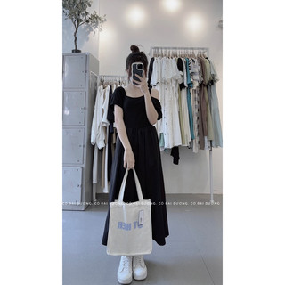 váy lệch vai zip phối 2 da 312