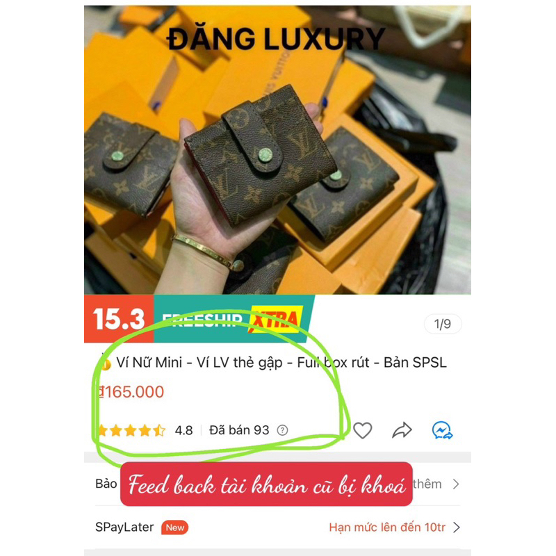 ✅Ví nữ mini - Ví LV thẻ gập - Bản SPSL