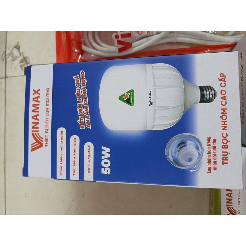 Bóng đèn Led buld trụ nhôm bọc nhựa Chính Hãng VINAMAXcông suất từ 5w-10w-15w-20w-30w-40w-50w-65w
