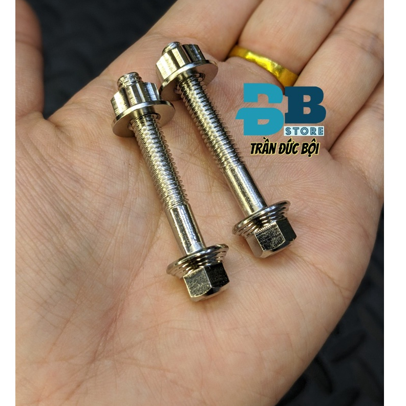 2 ốc xỏ gác chân sau kèm tán mẫu Thái salaya cho các dòng xe Honda và Yamaha