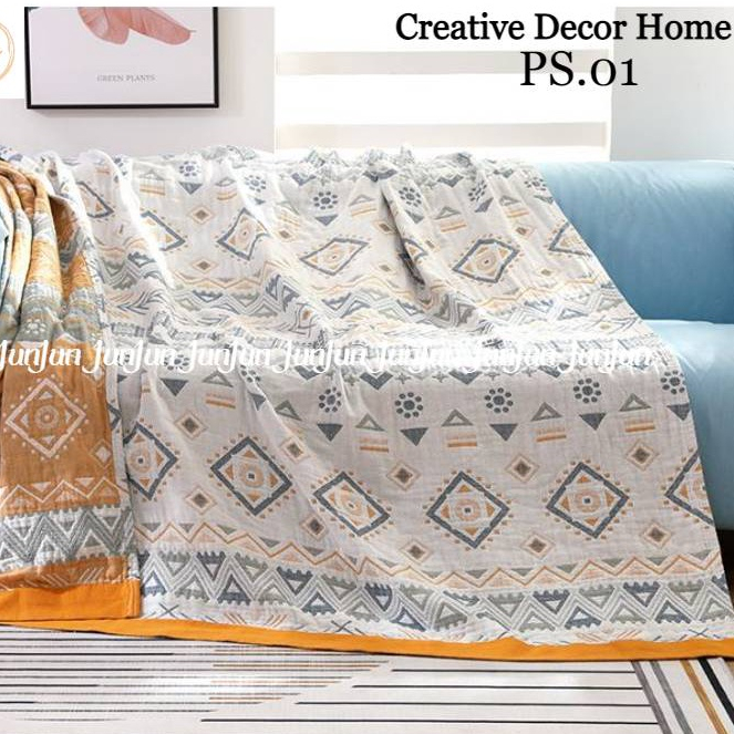 H12_Phủ Khăn Thảm Chăn Sofa Chất liệu Vải Xô Sợi Organic - Dòng phổ thông