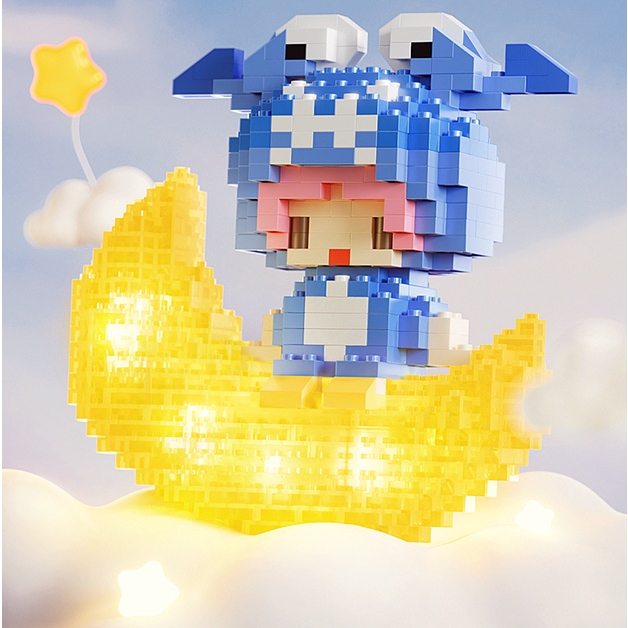 Mô Hình Lắp Ráp Lego Mini 12 Cung Hoàng Đạo Có Đèn Phát Sáng 3D Đồ Chơi Xếp Hình Chòm Sao Chiêm Tinh Zodiac