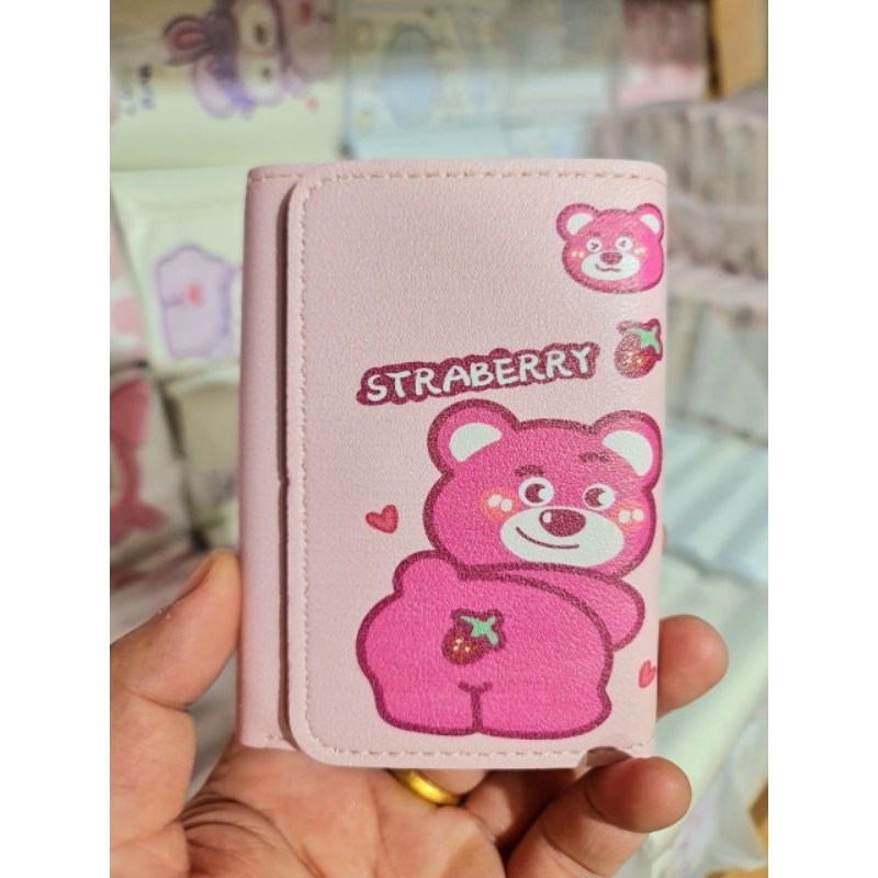Ví gấp 3 gâú dâu, sanrio có cúc bấm cute đáng yêu