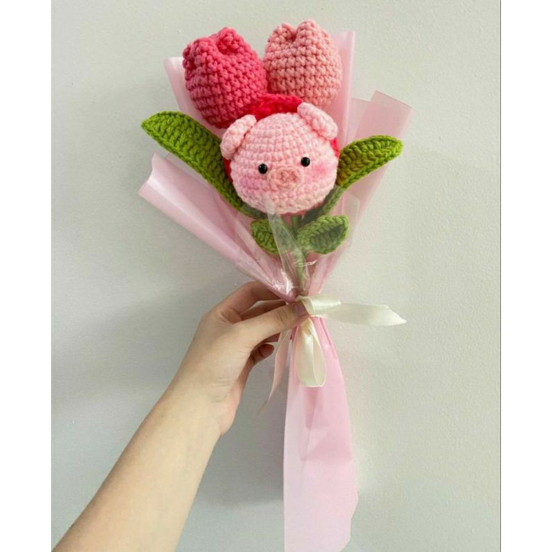 Móc Khoá Len, Hoa Đầu Thú Handmade