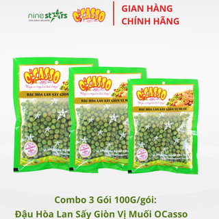 3 gói Đậu Hà Lan (đậu hòa lan) Sấy Giòn Vị Muối OCasso 100g