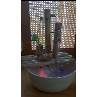 Thác nước tre phong thủy mini để bàn-13