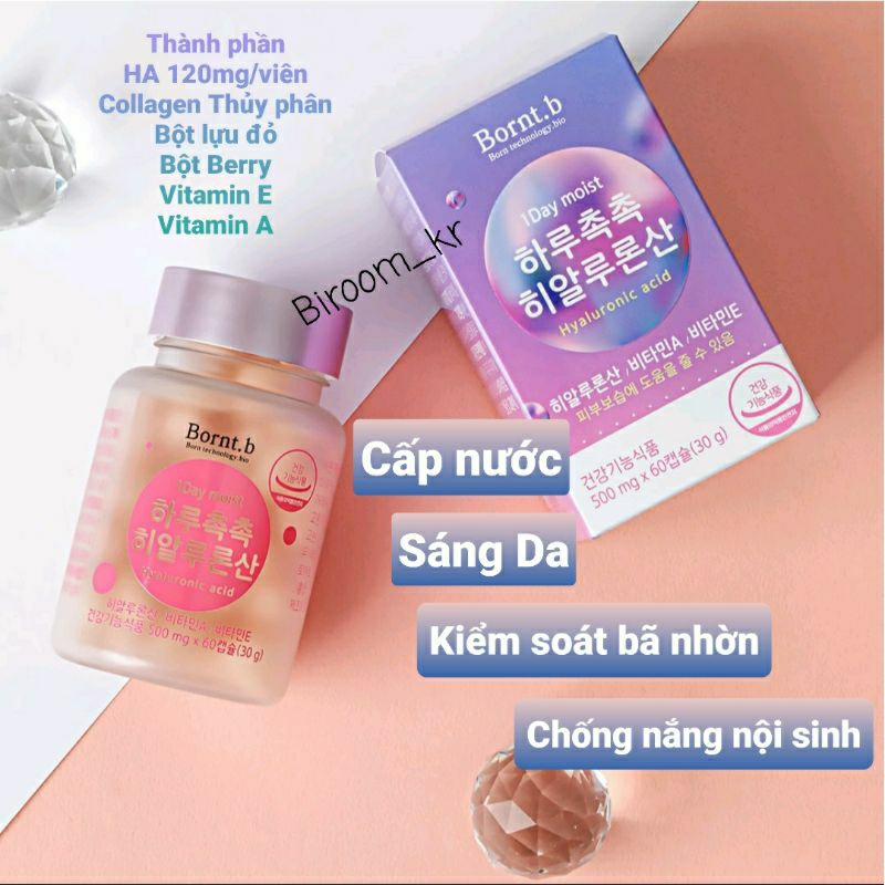 Viên Uống Cấp nước lợi khuẩn căng bóng da Bornt.b 60 viên Hàn Quốc