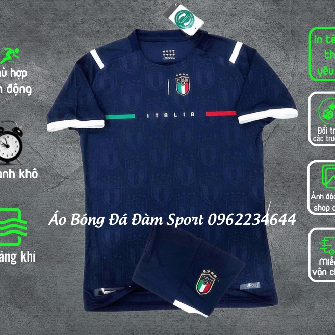 Áo Bóng Đá Đội Tuyển Ý xanh (4 mẫu) 2021 2122 Năng Động Đàm Sport 3