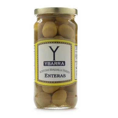 Trái Oliu Xanh Nguyên Hạt Hiệu Ybarra Plain Green Olives 240g