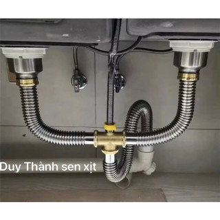 Bộ xả chậu,bồn rửa chén bát đôi,xi phông chậu rửa inox phi 110mm