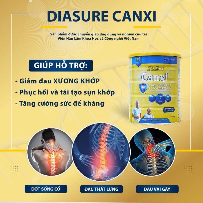 Combo 2 Lon sữa Diassure Canxi sữa dành cho người bị xưởng khớp