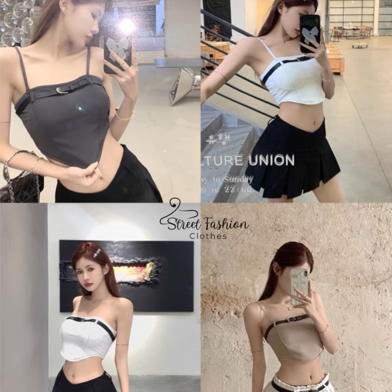 Áo quây vạt bầu kèm đai ngực ( có lót mút ) lên dáng siêu xinh, tôn eo