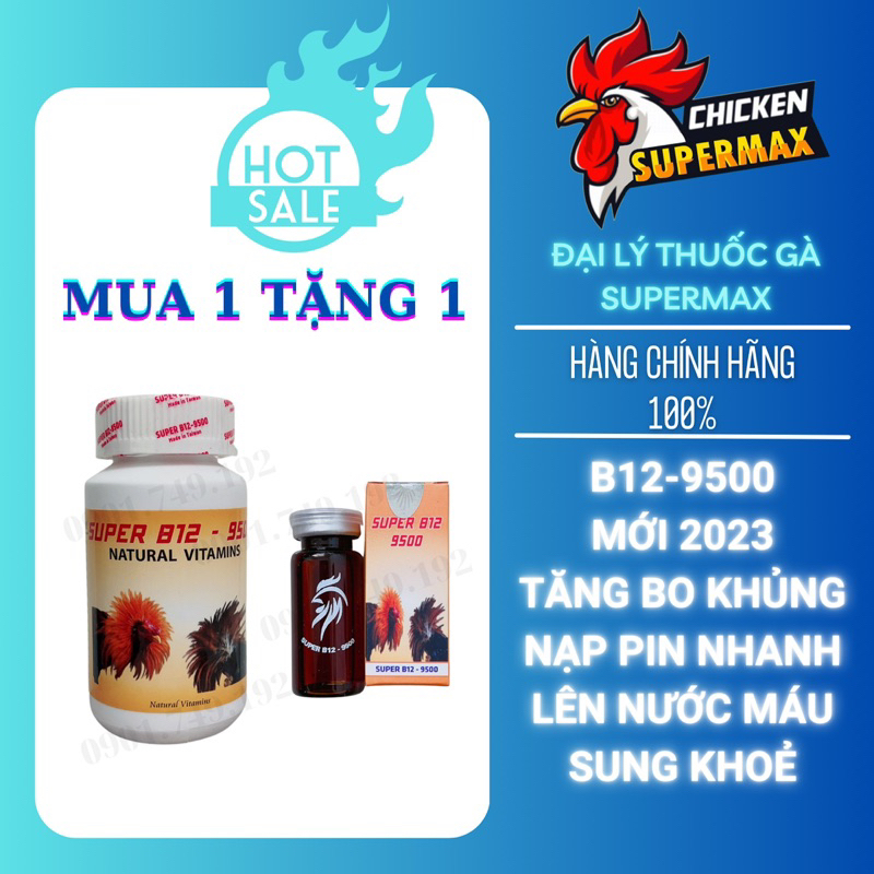 B12 9500 Tăng Bo Tuần Cuối, Nạp Pin Nhanh, Sung Khoẻ.Tặng chai chí.ch 5cc và ống tiê.m