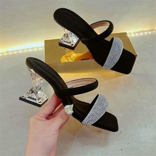 Dép cao gót 7cm meka gót soắn dây soàn đá bigsize từ size 32 đến size 45