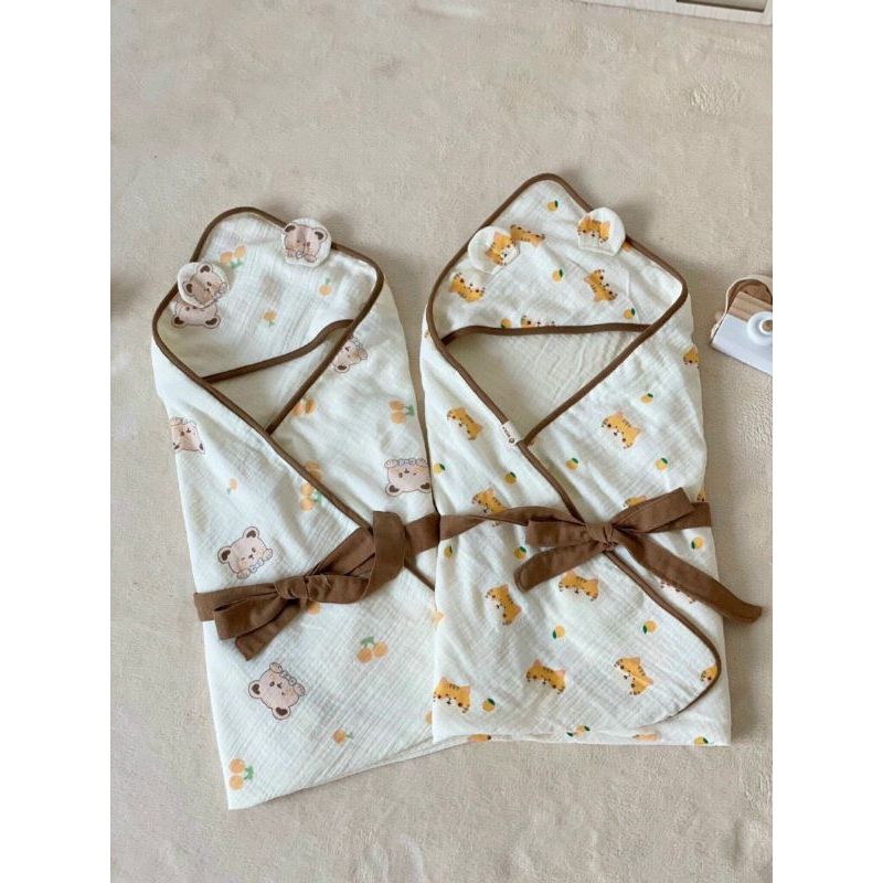 Khăn Choàng Ủ Cho Bé Sơ Sinh Bessla 4 Lớp Mềm Mại Thoáng Khí