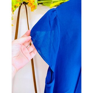 Đầm Voan Xanh Kiểu, FREESIZE, BIGSIZE, 2hand