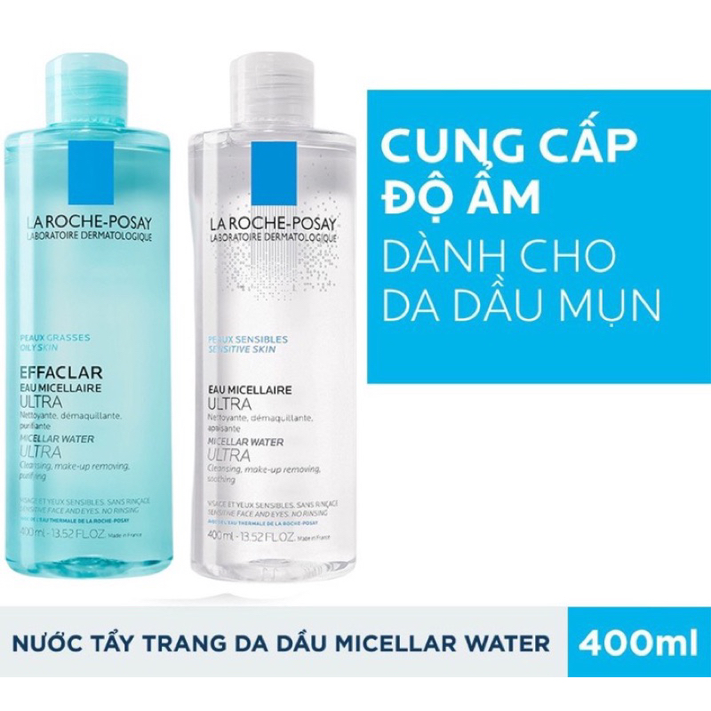 Nước tẩy trang La Roche -Posay 400ml [Cam kết chính hãng]