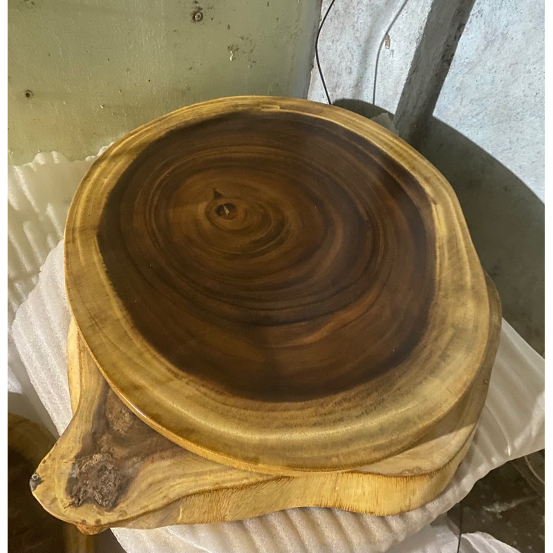 mặt bàn tròn gỗ me Tây kt đường kính 50cm dày 5cm đã hoàn  thiện [MBMTGO050]