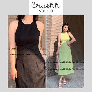 Hana dress - đầm chất linen bố cổ yếm