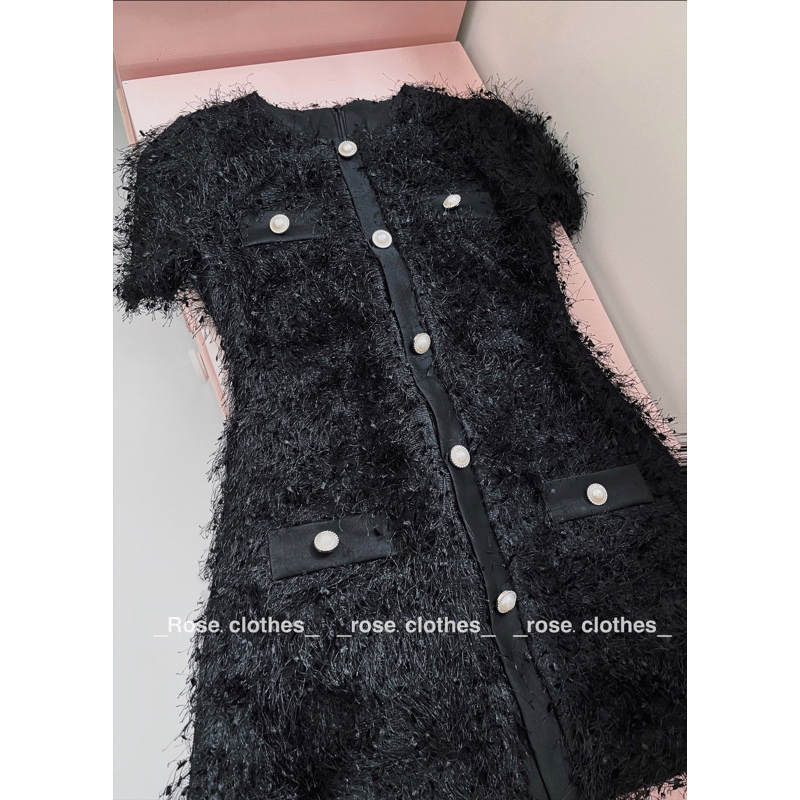 KATINA DRESS thiết kế  váy lông dáng suông sang chảnh