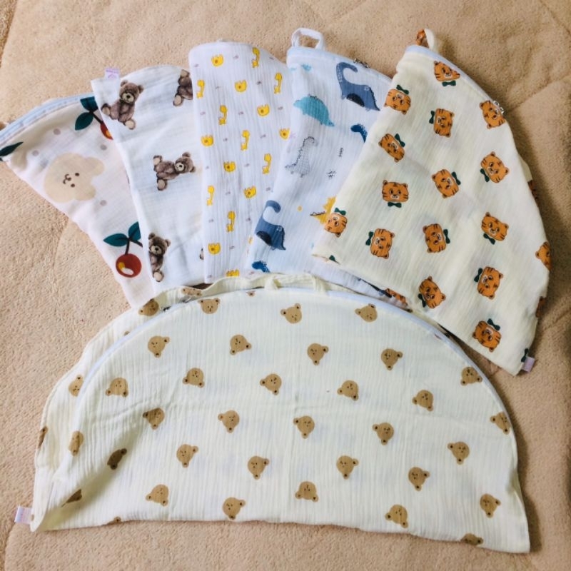 Vỏ gối chống trào ngược xô muslin dành cho bé sơ sinh cỡ đại 70*70cm