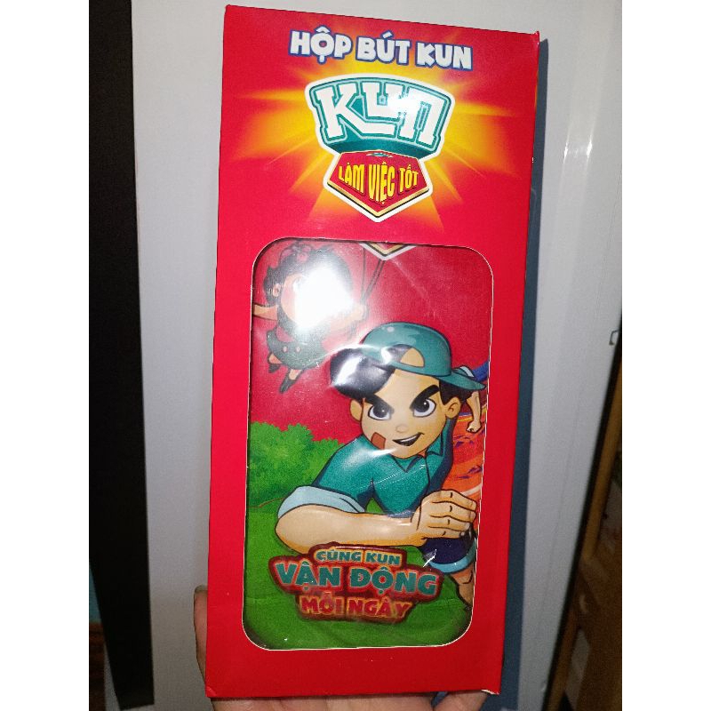 Hộp bút Kun bọc vải hình 3D có đèn phát sáng quà tặng sữa kun