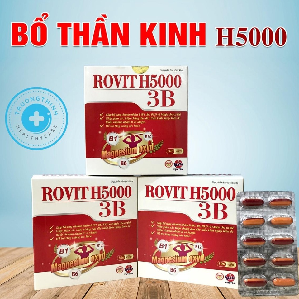Bổ thần kinh ROVIT H5000 bổ sung vitamin nhóm B và Magie