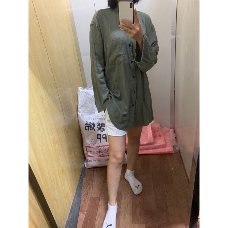 Sơmi linen nữ size L màu xanh, hàng dư